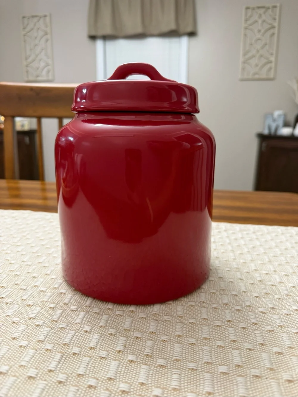 Santa's Cookies Red Ceramic Cookie Jar - Rae Dunn